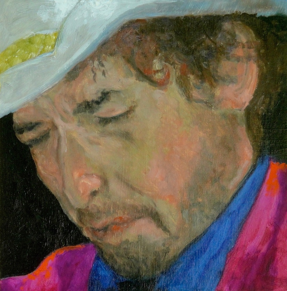 Donald Shambroom Artist at Work Painting of Bob Dylan