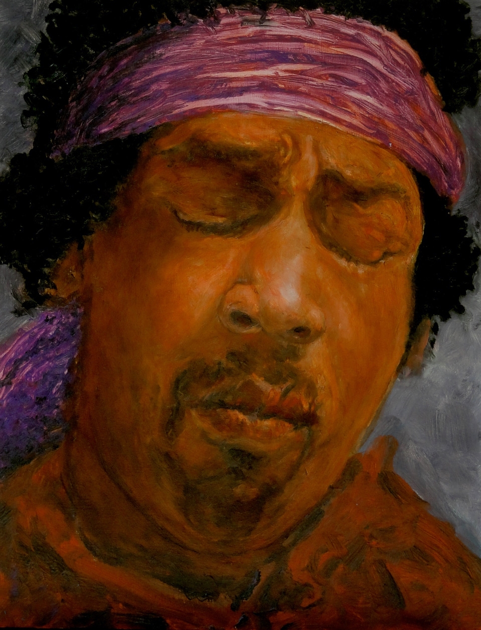 Donald Shambroom Artist at Work Painting of Jimi Hendrix