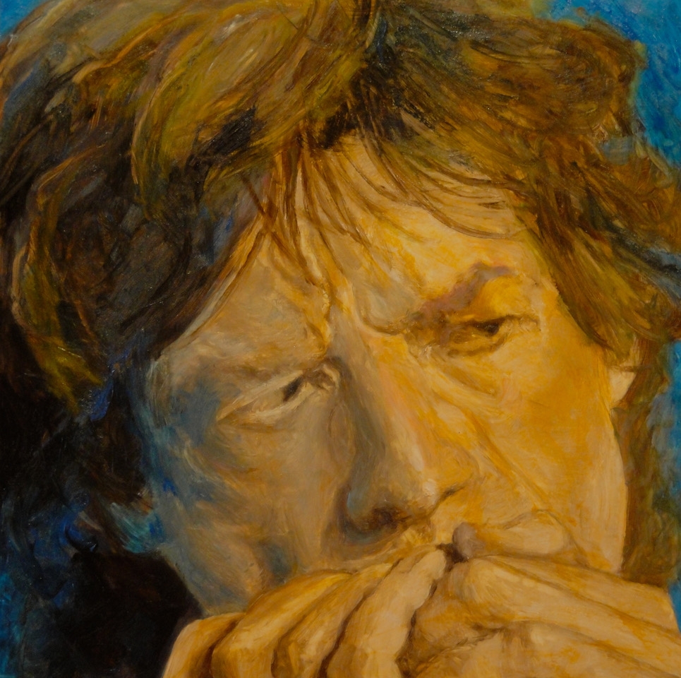 Donald Shambroom Artist at Work Painting of Mick Jagger