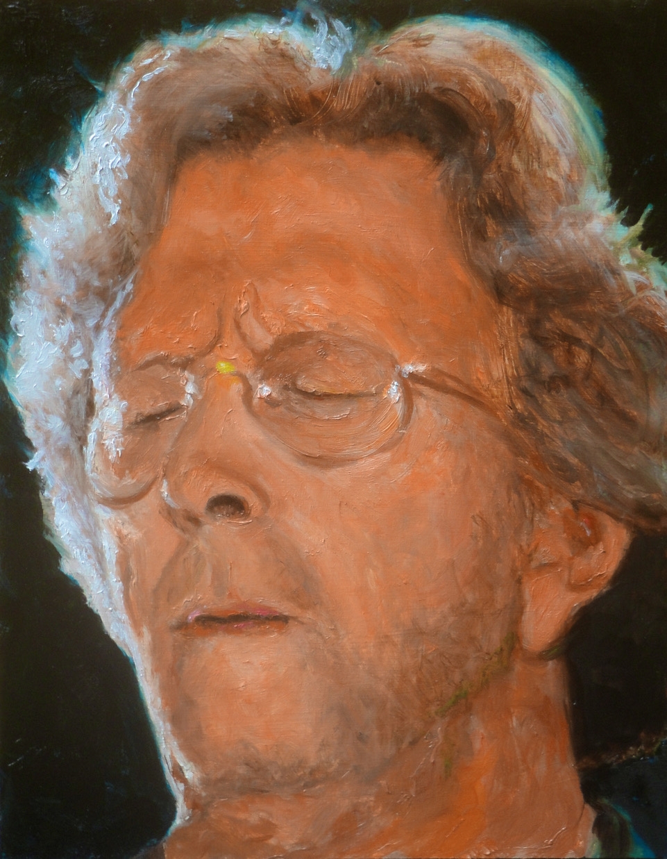 Donald Shambroom Artist at Work Painting of Eric Clapton
